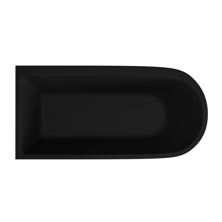 Matt Black Freestanding Single Ended Left Hand Corner Bath 1650 x 800mm - Amaro