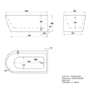 Freestanding Single Ended Right Hand Corner Bath 1500 x 800mm - Amaro