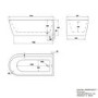Matt Black Freestanding Single Ended Right Hand Corner Bath 1650 x 800mm - Amaro