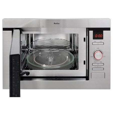 GRADE A2 - Amica AMM25BI 25 L 900 W Built-in Microwave With Grill For A 60cm Wide Cabinet Stainless steel