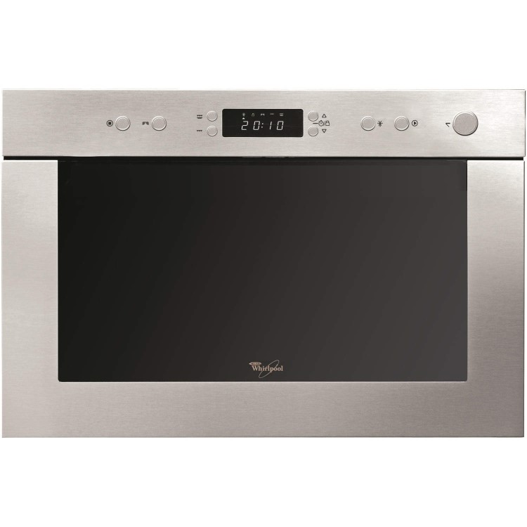 GRADE A2 - Whirlpool AMW498IX Stainless Steel 22 Litre 750 Watt Built-in Microwave Oven With Grill