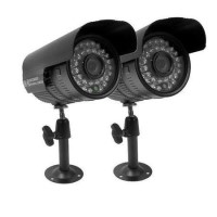 electriQ 800TVL Analogue Bullet CCTV Camera 3.6mm 15m IR 2 x 18m Cable 2 Pack