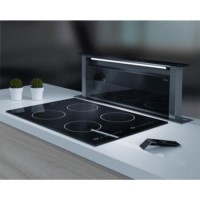 Elica ANDANTE_GME_2_BL Andante Stainless Steel & Black Glass 90cm Downdraft Extractor With External Motor