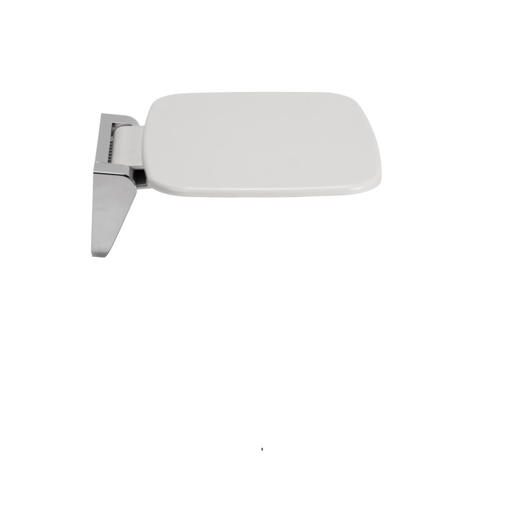 White Wall Mounted Folding Shower Seat - Croydex