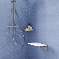 White Wall Mounted Folding Shower Seat - Croydex White Wall Mounted Folding Shower Seat - Croydex