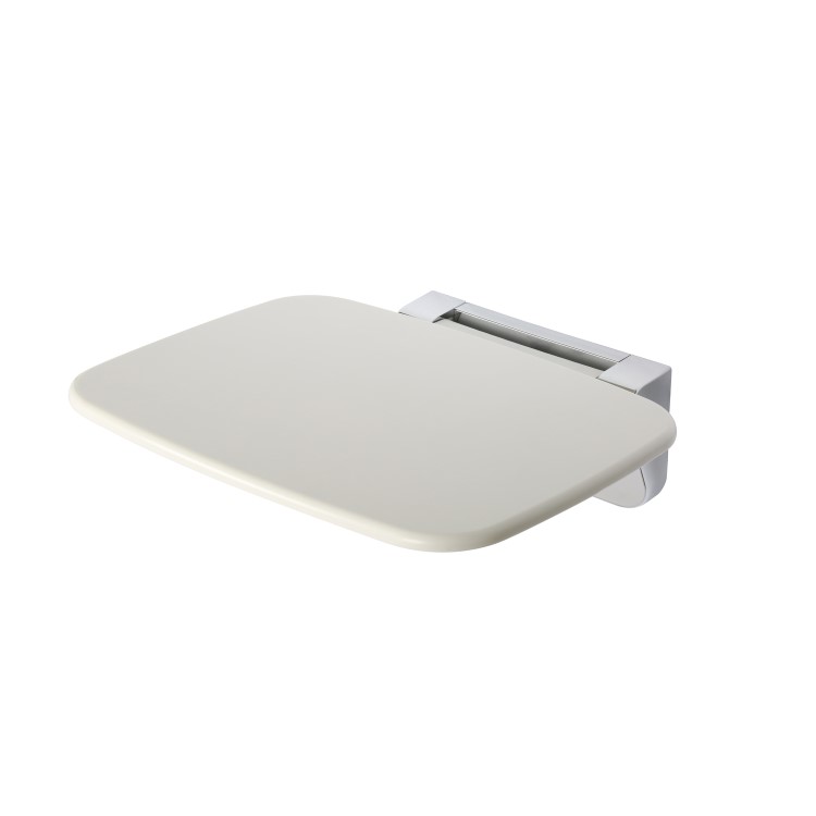 White Wall Mounted Folding Shower Seat - Croydex