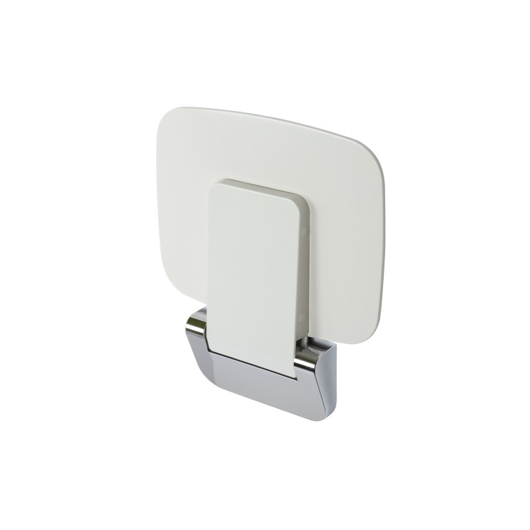 White Wall Mounted Folding Shower Seat - Croydex