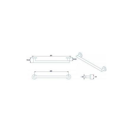 Stainless Steel Contempory Grab Rail 600mm