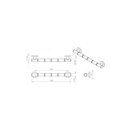 Croydex Grab Bar Grab 'N' Grip 380mm