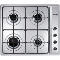 Apell By Smeg AP64S3 60cm Four Burner Gas Hob - Stainless Steel