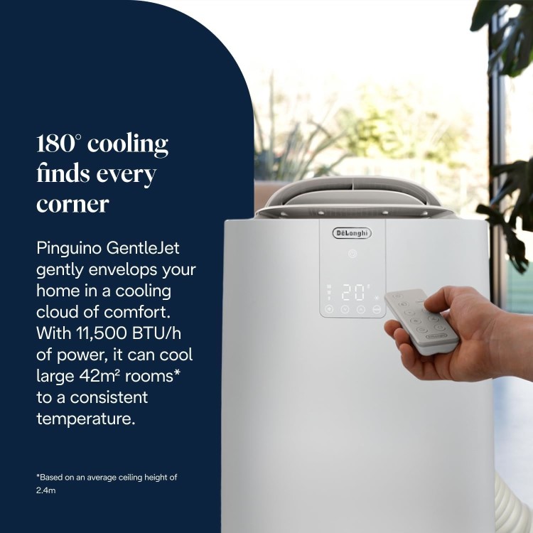 Delonghi A+ AP98 Pinguino 11500 BTU Quiet Mobile Air Conditioner - GentleJet & Low Energy