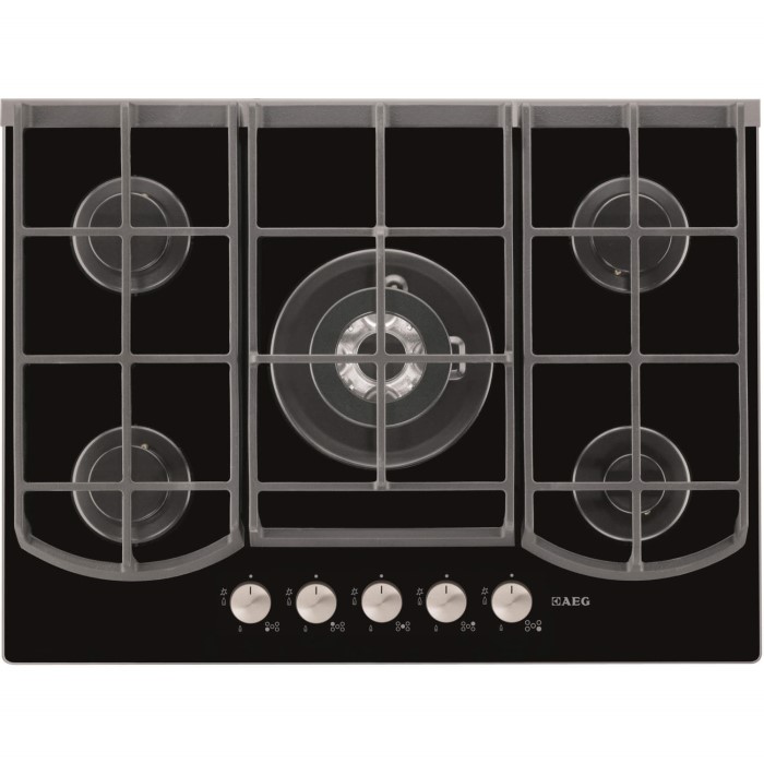 AEG HG795440NB Designer Five Burner Gasonglass Hob in Black