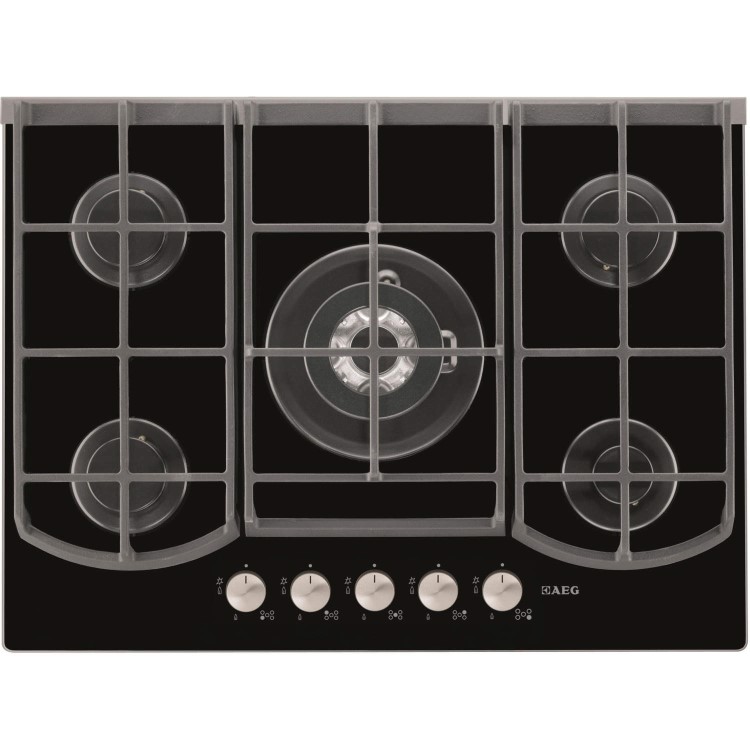 AEG HG795440NB Designer Five Burner Gas-on-glass Hob in Black