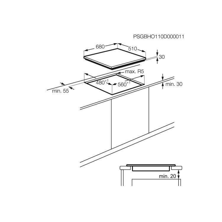 AEG HG795440NB Designer Five Burner Gas-on-glass Hob in Black