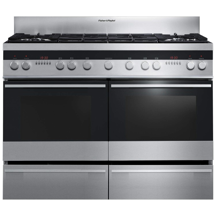GRADE A2 - Fisher & Paykel OR120DDWGX2 81570 Double Oven 120cm Dual Fuel Range Cooker Brushed Stainless Steel