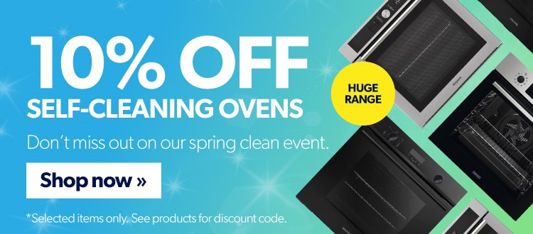 10% off selected self-cleaning ovens.
