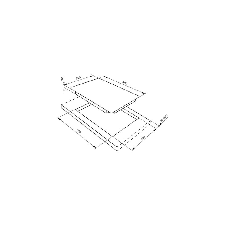 Smeg SE2640TD2 Cucina 60cm Touch Control Ceramic Hob with Straight Edge Glass