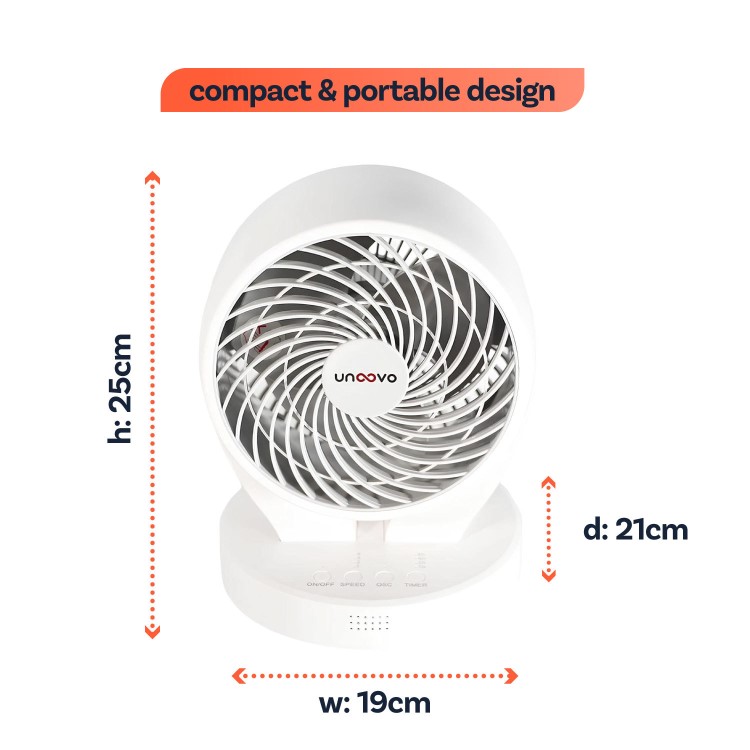7 Inch Oscillating Desk Fan - Powerful & Compact