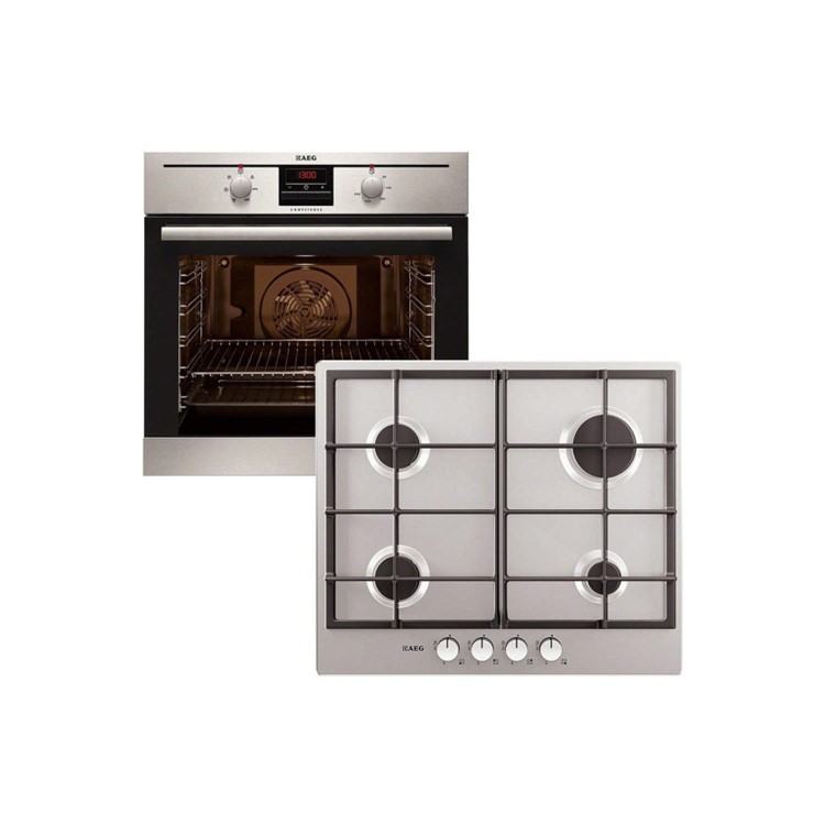 AEG APGF5030M Electric Fan Oven And Gas Hob Pack Stainless Steel