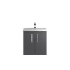 Grey Wall Hung Bathroom Vanity Unit &amp; Basin - W505 x H540mm