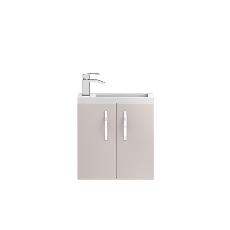 Cashmere Wall Hung Compact Bathroom Vanity Unit & Basin - W505 x H540mm