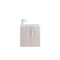Cashmere Wall Hung Compact Bathroom Vanity Unit & Basin - W505 x H540mm
