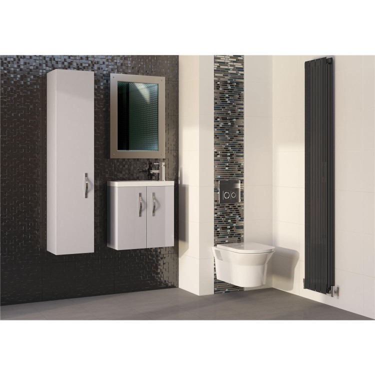 Cashmere Wall Hung Compact Bathroom Vanity Unit & Basin - W505 x H540mm