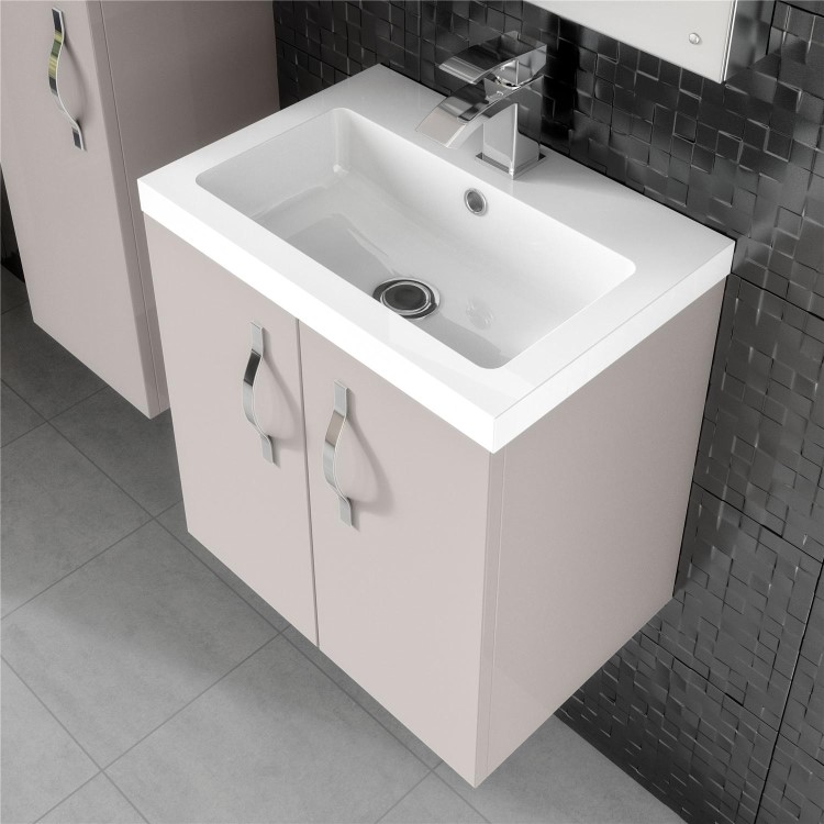 Cashmere Wall Hung Bathroom Vanity Unit & Basin - W505 x H540mm