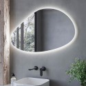 A1/APOLLO800 ONLY OPENED - Pebble Backlit Heated Bathroom Mirror with Lights 500 x 800mm - Apollo