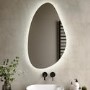 Pebble Backlit Bathroom Mirror with Battery Operated Lights 600 x 1000mm- Apollo