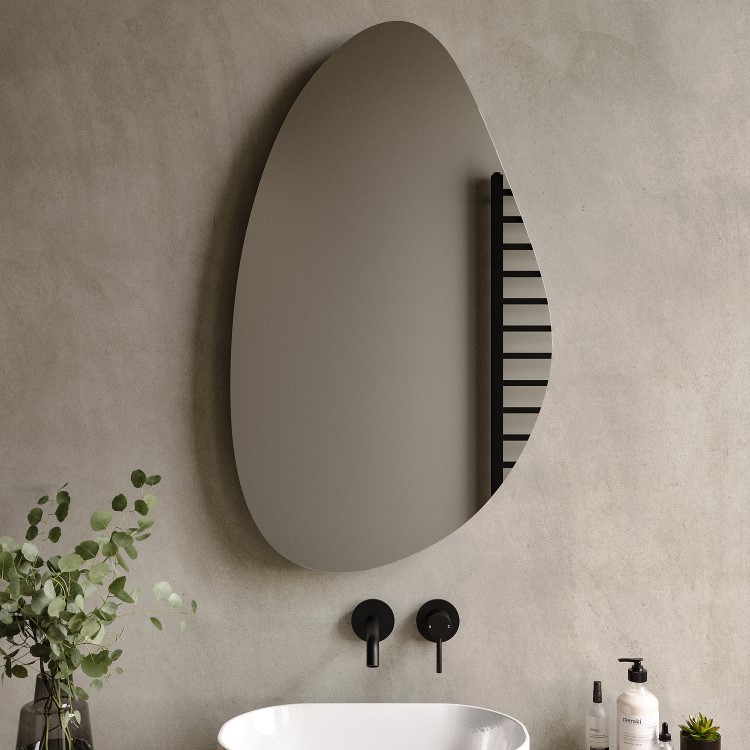 Pebble Backlit Bathroom Mirror with Battery Operated Lights 600 x 1000mm- Apollo