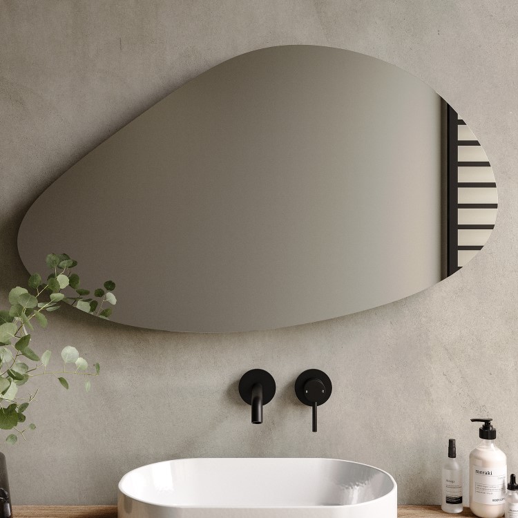 Pebble Backlit Bathroom Mirror with Battery Operated Lights 600 x 1000mm- Apollo