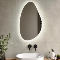 Pebble Backlit Bathroom Mirror with Battery Operated Lights 500 x 800mm - Apollo