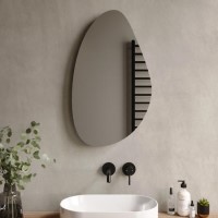 Pebble Frameless Bathroom Mirror 500 x 800mm - Apollo Pebble Frameless Bathroom Mirror 500 x 800mm - Apollo