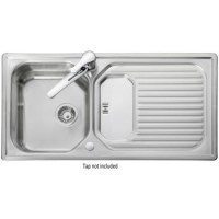 Leisure Sinks AQ9851 Rangemaster Aqualine 985x508 1.0 Bowl Reversible Stainless Steel Sink With Scrap Tray