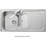 Leisure Sinks AQ9851 Rangemaster Aqualine 985x508 1.0 Bowl Reversible Stainless Steel Sink With Scrap Tray