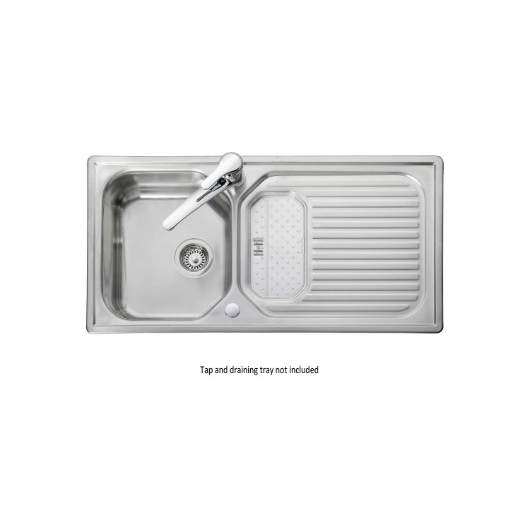 Leisure Sinks AQ9851 Rangemaster Aqualine 985x508 1.0 Bowl Reversible Stainless Steel Sink With Scrap Tray