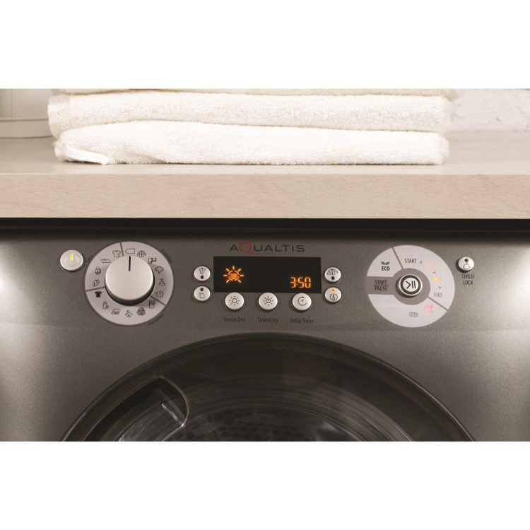 Hotpoint AQC94F7E1M Aqualtis Freestanding Condenser Tumble Dryer - White With Tungsten Door