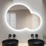 GRADE A1 - Round Backlit LED Heated Double Bathroom Mirror 900 x 700mm - Aquarius