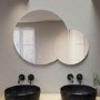 GRADE A1 - Round Backlit LED Heated Double Bathroom Mirror 900 x 700mm - Aquarius
