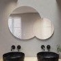Round Backlit Heated Double Bathroom Mirror with Lights 900 x 700mm - Aquarius