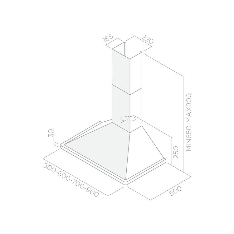 Elica Aquavitae 50cm Chimney Cooker Hood - Stainless Steel