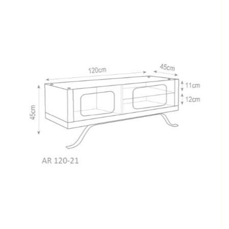 Elmob Arcadia Closed White TV Cabinet - Up to 50 Inch
