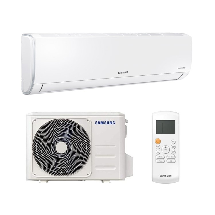 Samsung AR18ART A++ 18000 BTU Wall Mounted Air Conditioner with Heat Pump set made of indoor AR18BXHQASINEU and outdoor AR18BXHQASIXEU