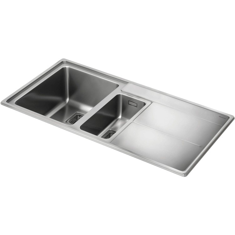 1.5 Bowl Inset Stainless Steel Kitchen Sink with Righthand Drainer - Rangemaster Arlington