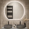 A1/ARA1000 GRADE A1 - Semi Circle LED Bathroom Mirror with Demister 1000 x 900mm - Ara