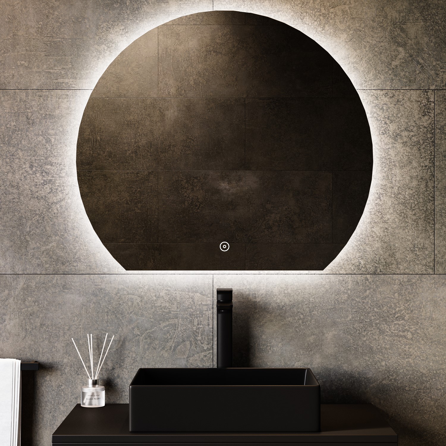 Semi Circle Backlit Heated Bathroom Mirror with Lights 800 x 700mm ...