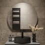ONLY OPENED - Semi Circle LED Bathroom Mirror with Demister 800 x 700mm - Ara