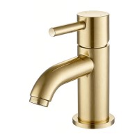 Brushed Brass Cloakroom Mono Basin Mixer Tap - Arissa