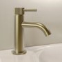 Brushed Brass Fluted Cloakroom Mono Basin Mixer Tap with Waste - Arissa